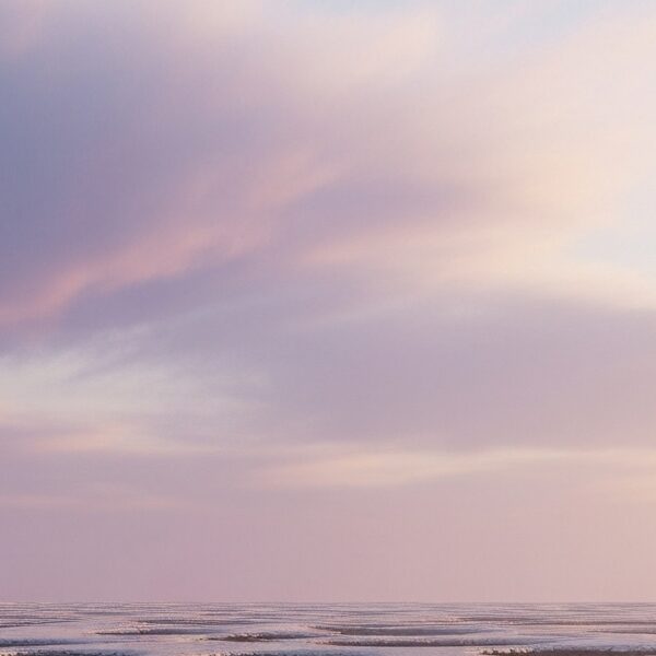 A photorealistic 3D rendering of a vast, desolate landscape, inspired by N. K. Jemisin's 'The Stone Sky'. The scene showcases cracked, barren earth stretching towards a pastel gradient sky of muted purples and grays, emphasizing the raw, fractured beauty of a world constantly reshaped by geological cataclysms. The minimalist composition focuses on the immense scale of the shattered landscape, with no visible life, devoid of any vegetation or human presence. The earth's surface is a tapestry of deep crevices and jagged rock formations, hinting at the relentless forces at play. The muted colors of the sky and earth contribute to a sense of desolation and a profound stillness.